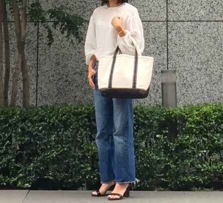 自前の 長年の愛されバッグ L L Bean キャンバストート Happy Plus Voice