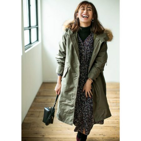 UPPER HIGHTS】ラクーンファーコットンモッズコートkhaki 激安先着