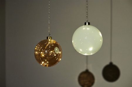 LEDライト グラススムースボールLサイズ ホワイトとアンバー