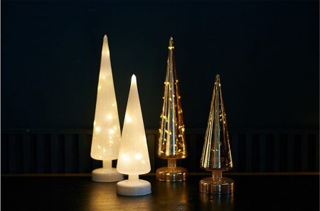 LEDライト グラススムースツリーＳサイズとLサイズ | ホワイトとミラー