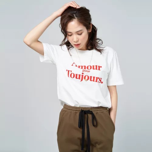 Les Petits Basics/【Amour pour Toujours】FRENCH ロゴTシャツ/￥7,260