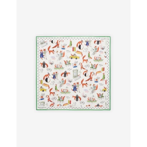 Maison Kitsune by designer Olympia Le-TanOLY ALL－OVER PRINT SILK SCARF 90x90cm￥24,200