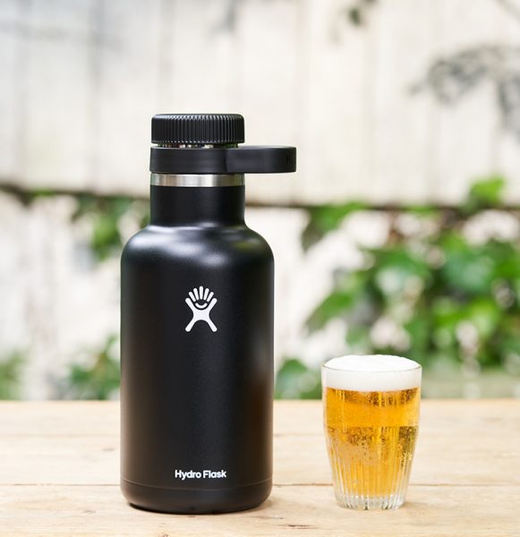 Hydro Flask（ハイドロフラスク）グラウラー 64 oz Growlerとビール画像