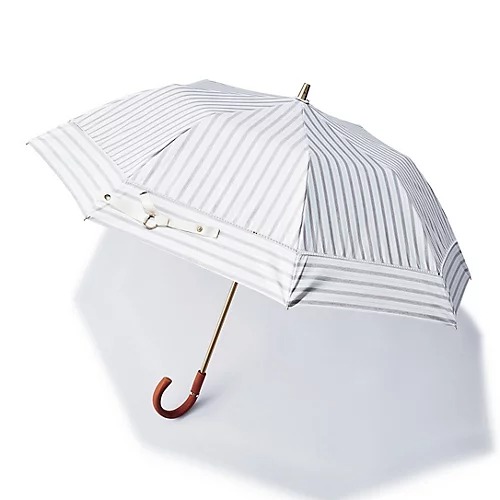 Gracy
シャツストライプパッチワーク　折りたたみ晴雨兼用日傘
￥13,200（税込）