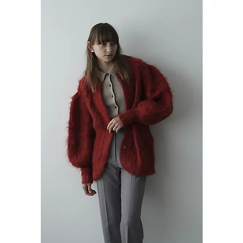 CLANECOLOR MOHAIR SHAGGY CARDIGAN RED￥33,000