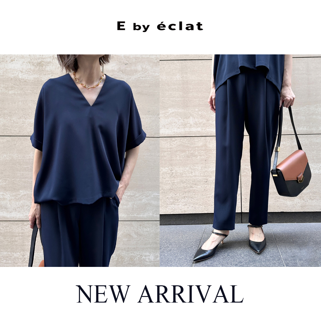 セットアップでも着られる！美脚に見えると人気の「とろみタックテーパードパンツ」が復刻！ #50代ファッション #E by eclat