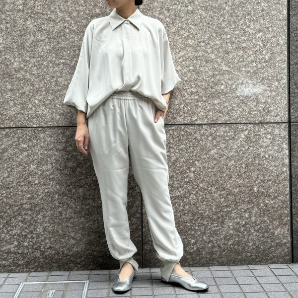 【50代 ファッション】＼新色登場／Col Pierrot×eclat 「とろみスリットリブパンツ」身長別履き比べ