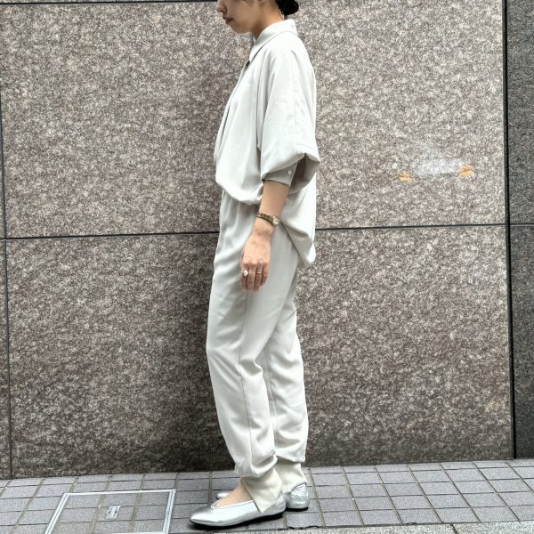 【50代 ファッション】＼新色登場／Col Pierrot×eclat 「とろみスリットリブパンツ」身長別履き比べ