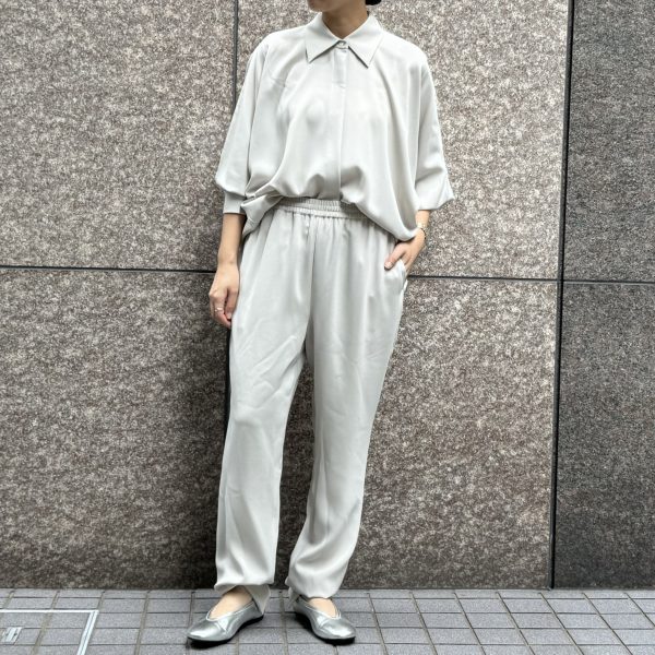 【50代 ファッション】＼新色登場／Col Pierrot×eclat 「とろみスリットリブパンツ」身長別履き比べ