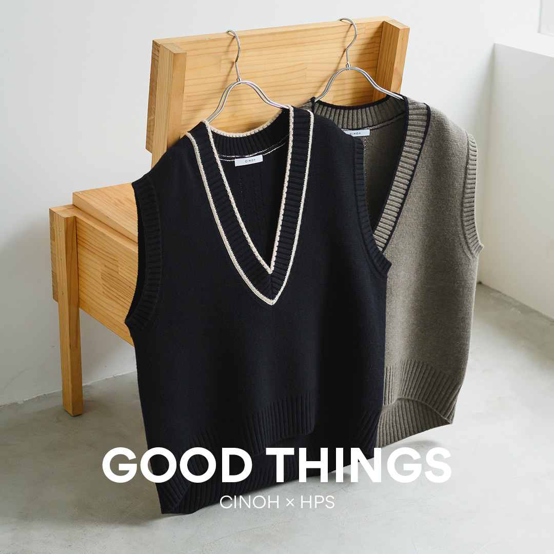 CINOH】別注チルデンVネックベスト | GOOD THINGS Vol.35 | HAPPY PLUS