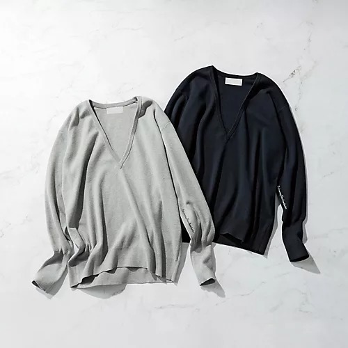 WALANCE【HPS別注】SEAWOOL×ORGANIC COTTON V NECK KNIT￥27,500（税込）