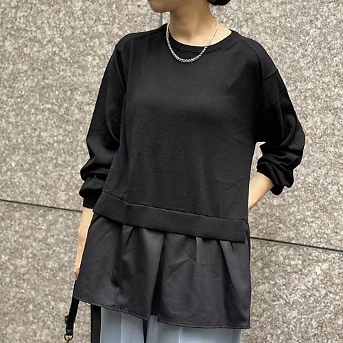 ADAWAS×eclatレイヤード風ウールニットプルオーバー￥26,400