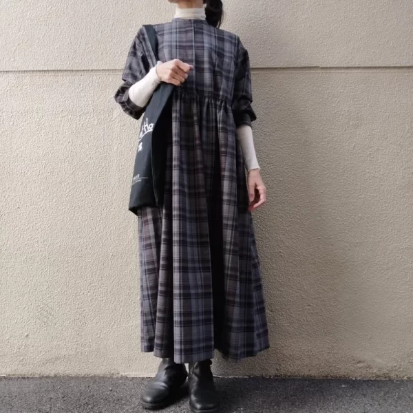 12closet【石上美津江さんコラボ】【洗える】チェックワンピース￥19,800