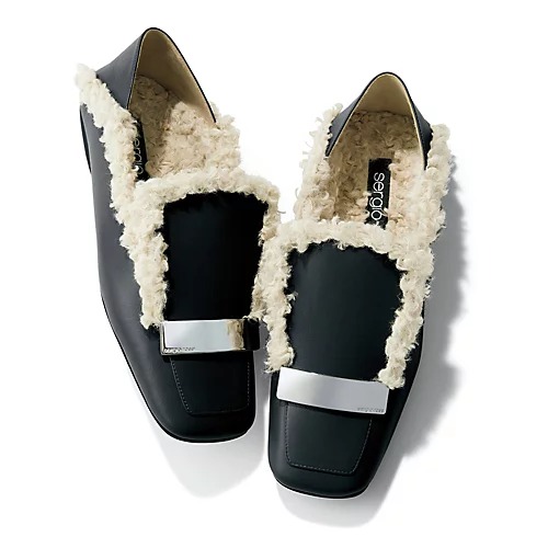 Sergio Rossisr1 Slippers ボアスリッパ（ブラック）￥157,300