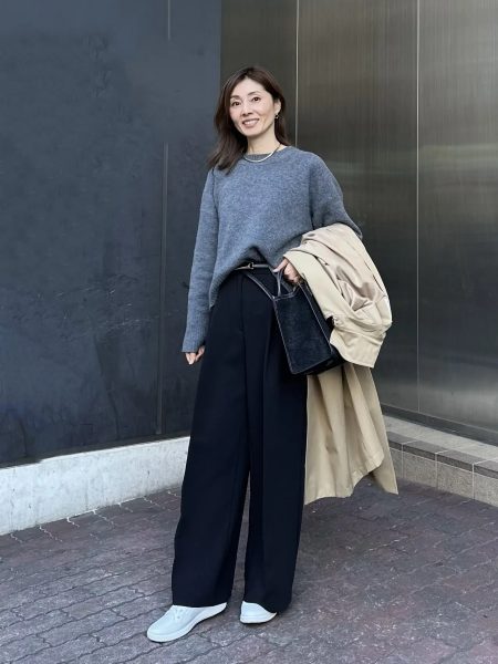 Tops：raspail for E by eclat ラウンドネックニットPants： ZARAShoes ： AraBag ： A VACATIONCoat ： ZARA