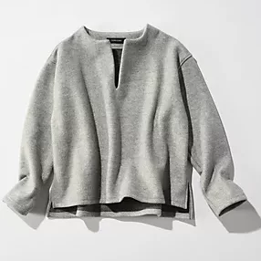 OURHOME【洗える】ウール混素材のキーネックプルオーバー￥14,190