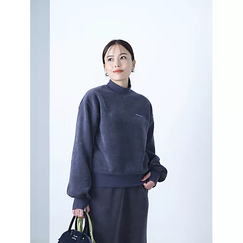 THOUSAND MILE
【洗える】KNIT FREECE MOCK NECK PULLOVER（裏起毛トップス）
￥11,000