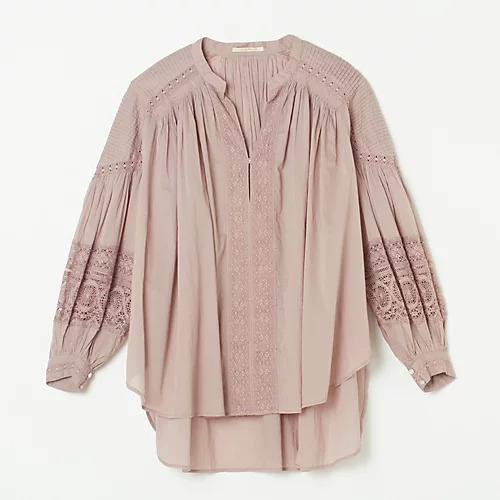 ne Quittez pasCOTTON VOILE LACE ＆ PIN TUCK BLOUSE￥28,600