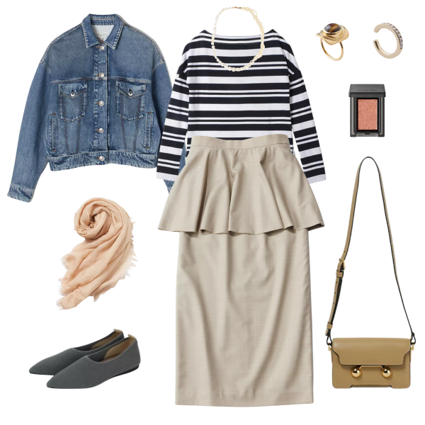 【50代 週末コーデ】花柄をアクセントに爽やかなホワイトベースの春コーデ＃Jマダムのおしゃれ