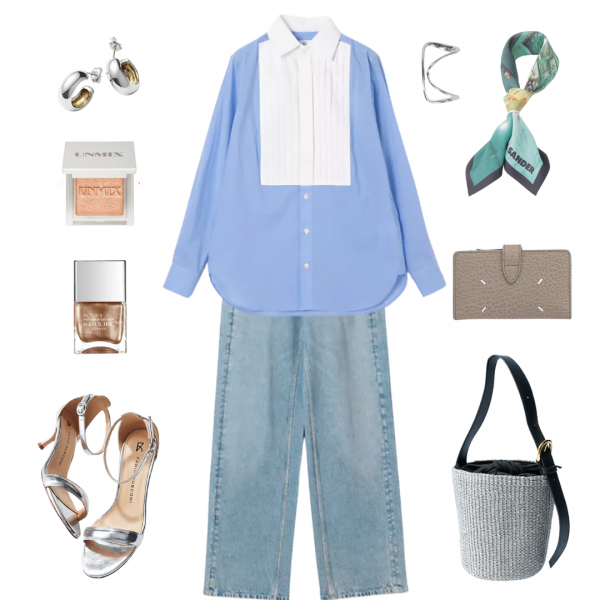 【50代 週末コーデ】目にも涼やかなブルーのワントーンコーデ＃Jマダムのおしゃれ
