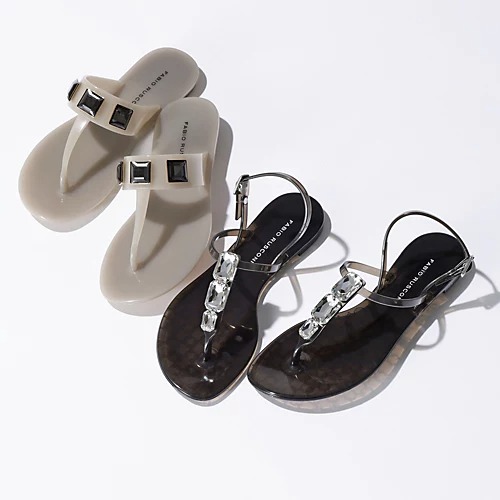 FABIO RUSCONIPVCビジューつきトングサンダル￥22,000