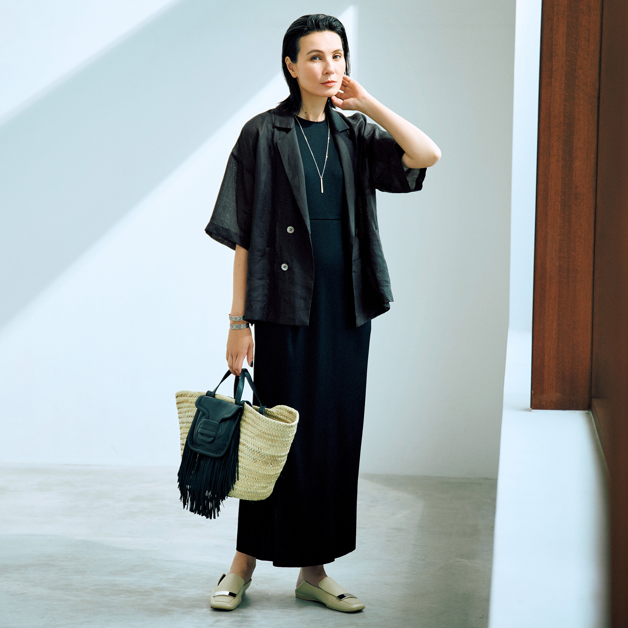 LE PHIL（ルフィル） コットン100％ ギャザー切替 バックロング