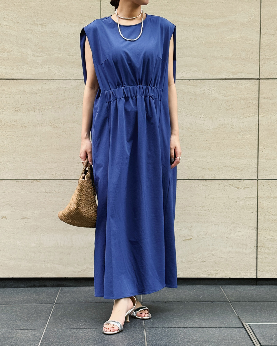 スローン✕エクラ　ノースリーブロングワンピース スローン✕エクラ ノースリーブロングワンピース