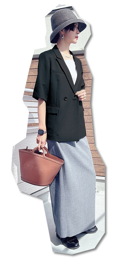 No.237 ricoさん×M7daysリネン調ハーフスリーブジャケットコーデ2