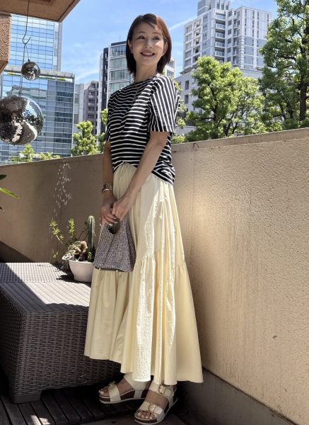 【エクラ 華組　伊藤美帆さん】エクラ別注！［大人のボーダーT］真夏の4style