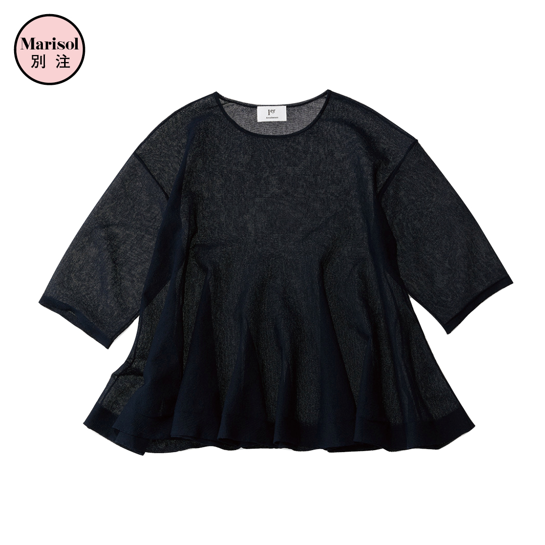 プルミエ アロンディスモンの【Marisol別注】シアーペプラムニット