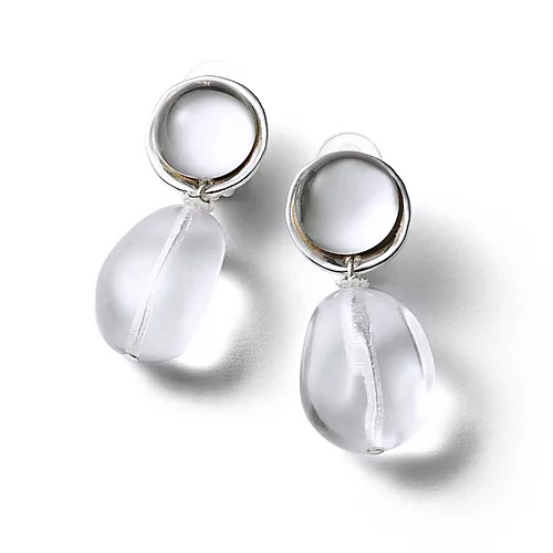 CECILE ET JEANNE×eclatルミエール バイカラーイヤリング クリア（シルバー）￥26,400