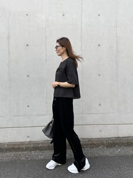 【エクラ 華組　梁瀬理砂さん】『E by eclat 』のシアーピンタックTブラウスを着回ししてみました