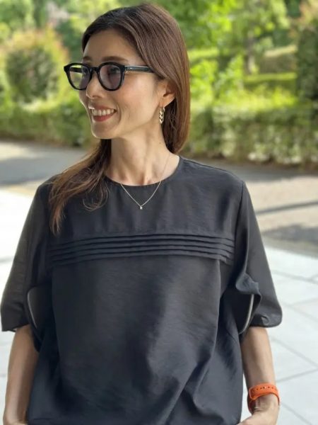 【エクラ 華組　梁瀬理砂さん】『E by eclat 』のシアーピンタックTブラウスを着回ししてみました