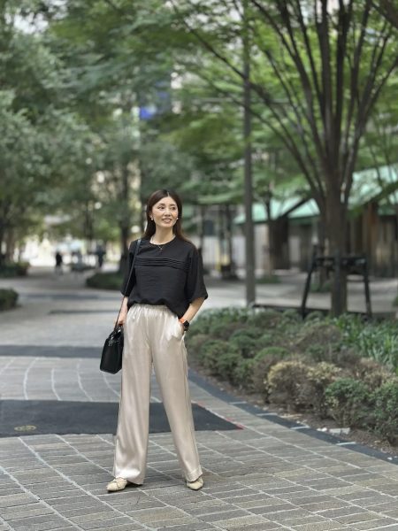 【エクラ 華組　梁瀬理砂さん】『E by eclat 』のシアーピンタックTブラウスを着回ししてみました