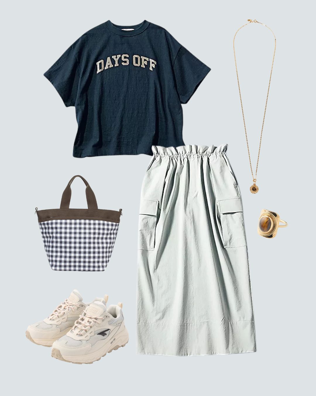 【休日オシャレ】パーカ＆ロゴTで抜け感を｜晩夏のスカートコーデ術　#30代・40代大人の休日コーデ