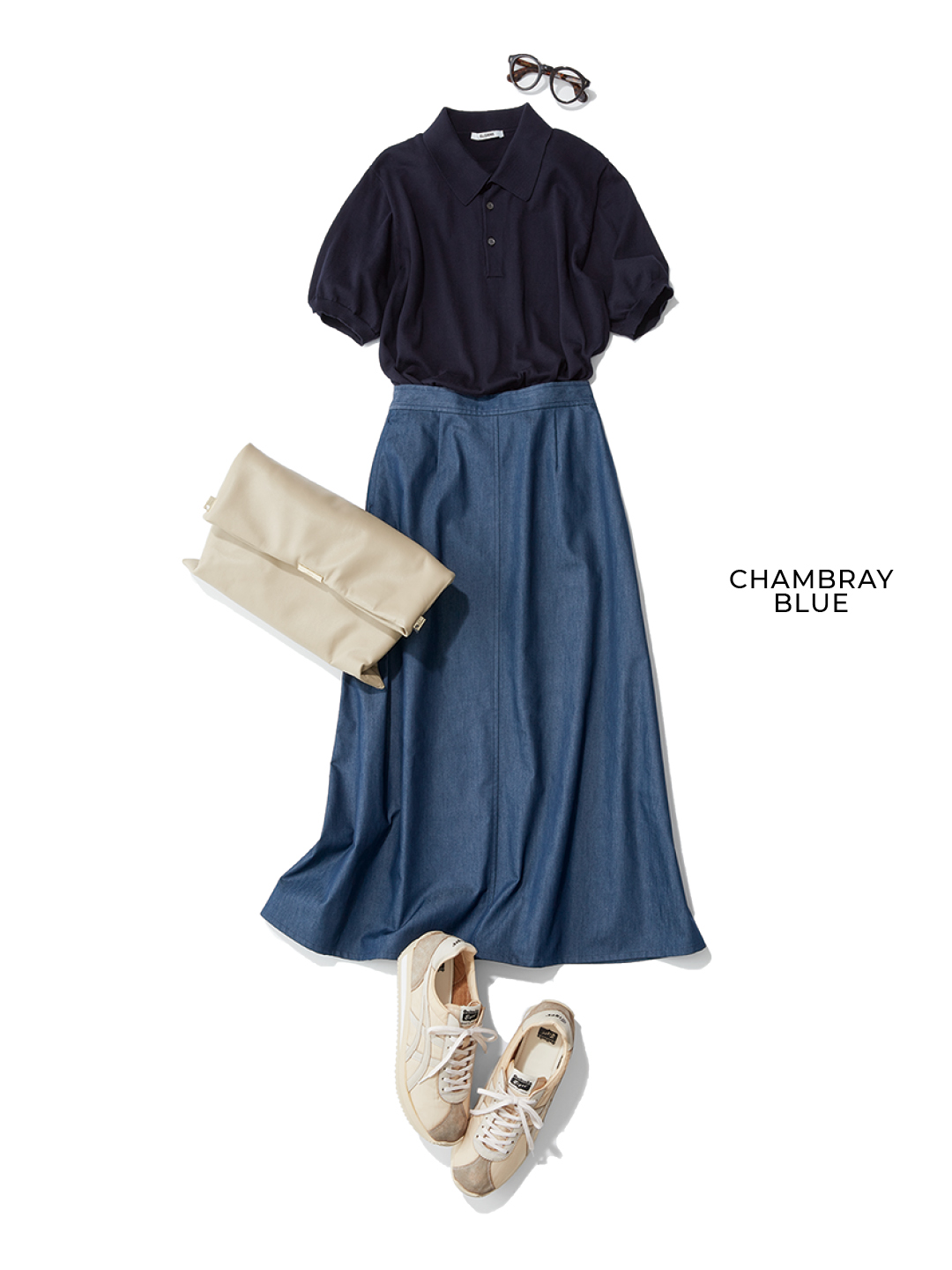 エムセブンデイズの【徳原文子さんコラボ】Aラインスカートコーデ3