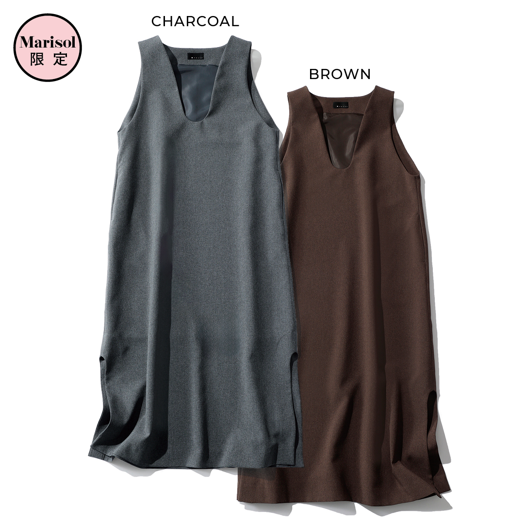 エムセブンデイズの【高垣麗子さんコラボ】Uネックジャンパースカート