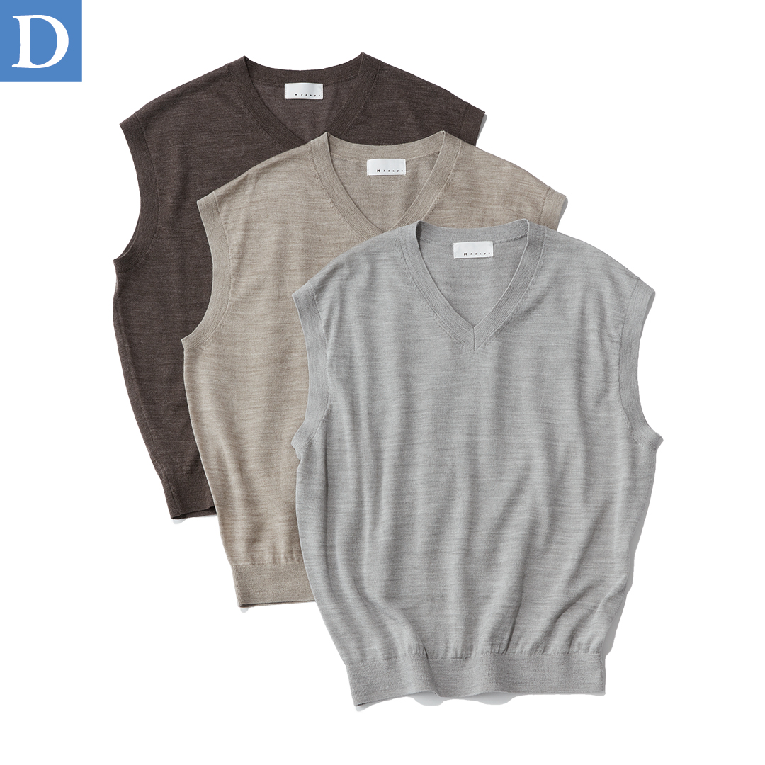 エムセブンデイズの【徳原文子さんコラボ】シアーニットベスト
