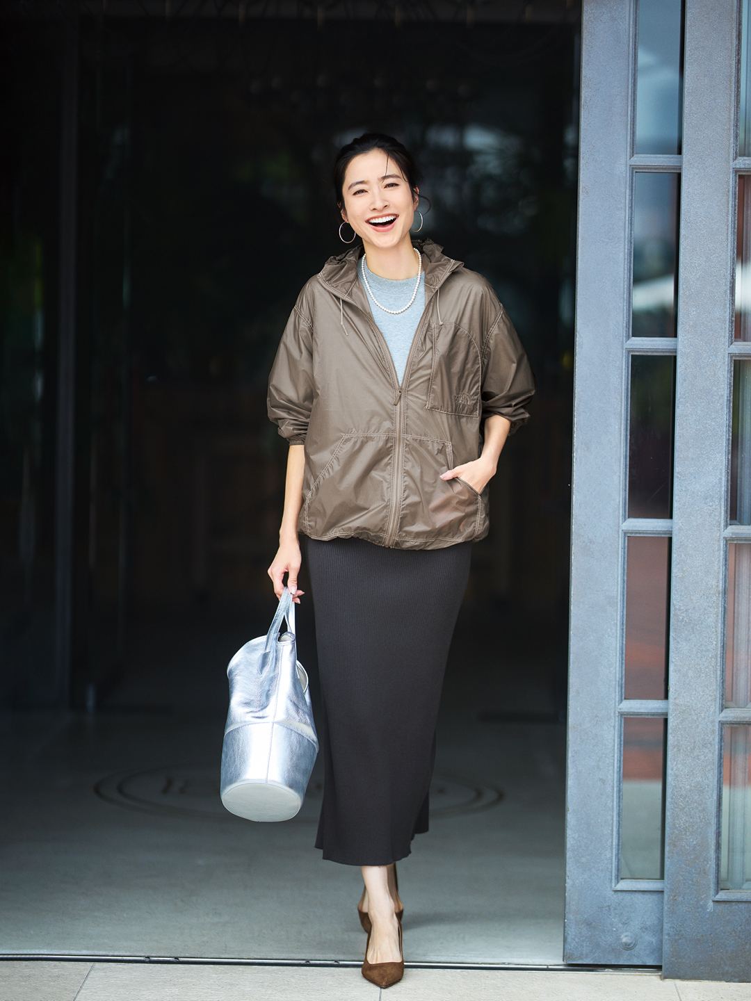 ザ・ノース・フェイスのFree run wind Parkaコーデ