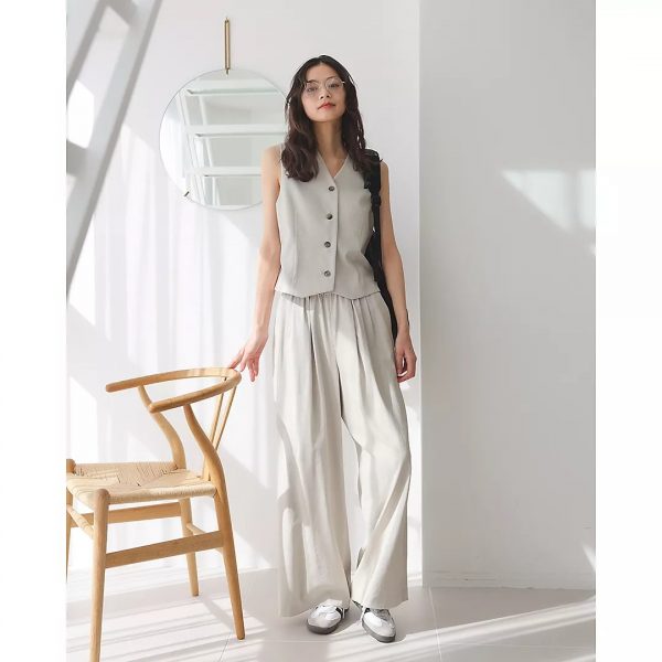 suadeo涼感タック入りワイドパンツ￥19,800