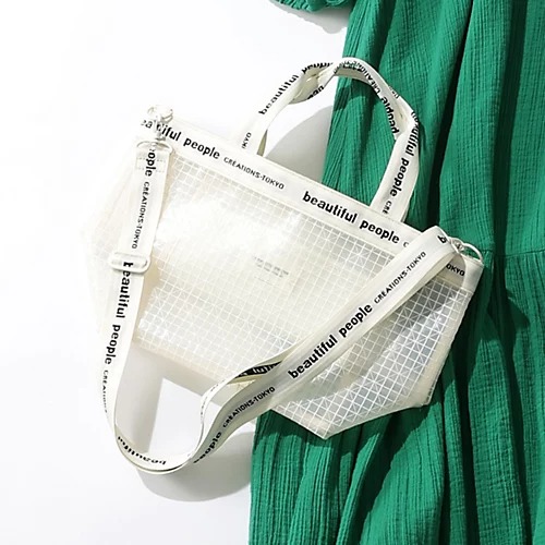 beautiful peopleplaid vinyl logo tape bag m￥17,600