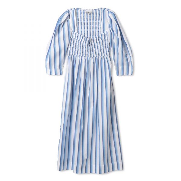 GANNIStripe Cotton Open－neck Smock Long Dress￥53,900 ￥21,560（税込）（60％OFF）