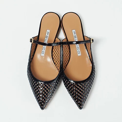 PELLICO×eclat【三尋木奈保さん別注】パンチングレザーミュール