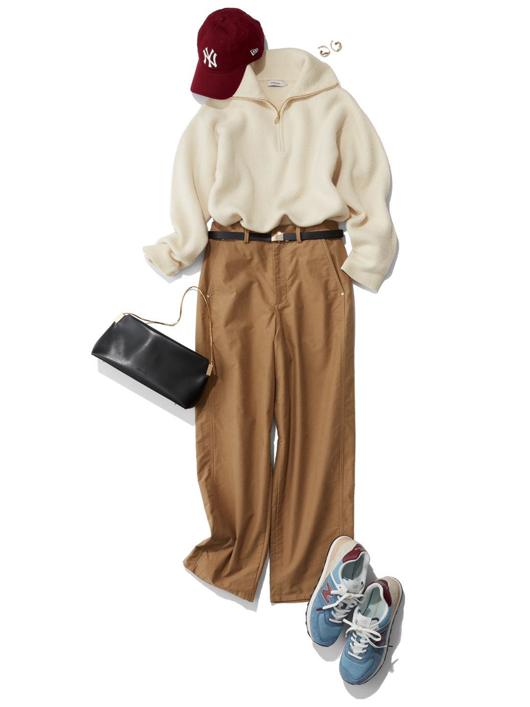 石毛のりえ×アニュアルの【Marisol別注】ハーフジップニットコーデ3