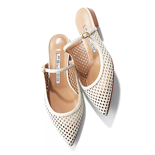 PELLICO×eclat【三尋木奈保さん別注】パンチングレザーミュール￥79,200