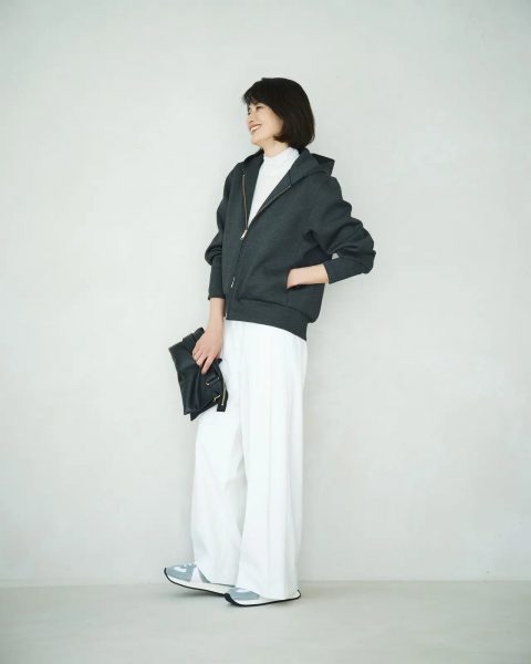 【50代 パンツ】E by eclat「優美なセミワイドパンツ」の秋コーディネート6選