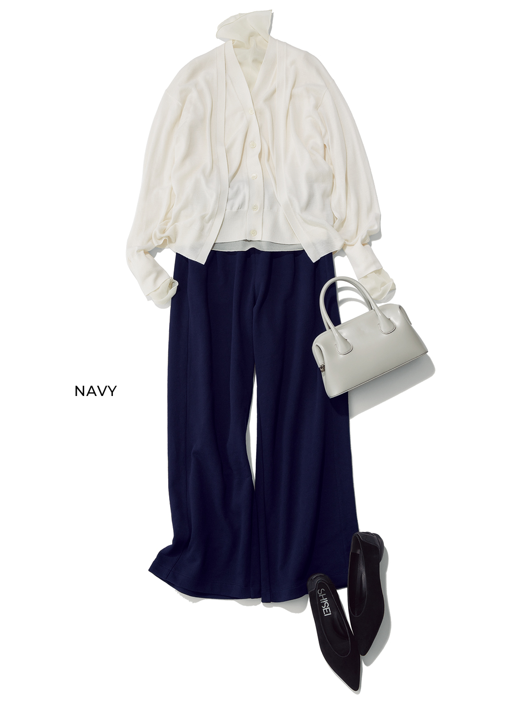 斉藤くみ×ゴートの【Marisol別注】SWEAT WIDE PANTSコーデ2