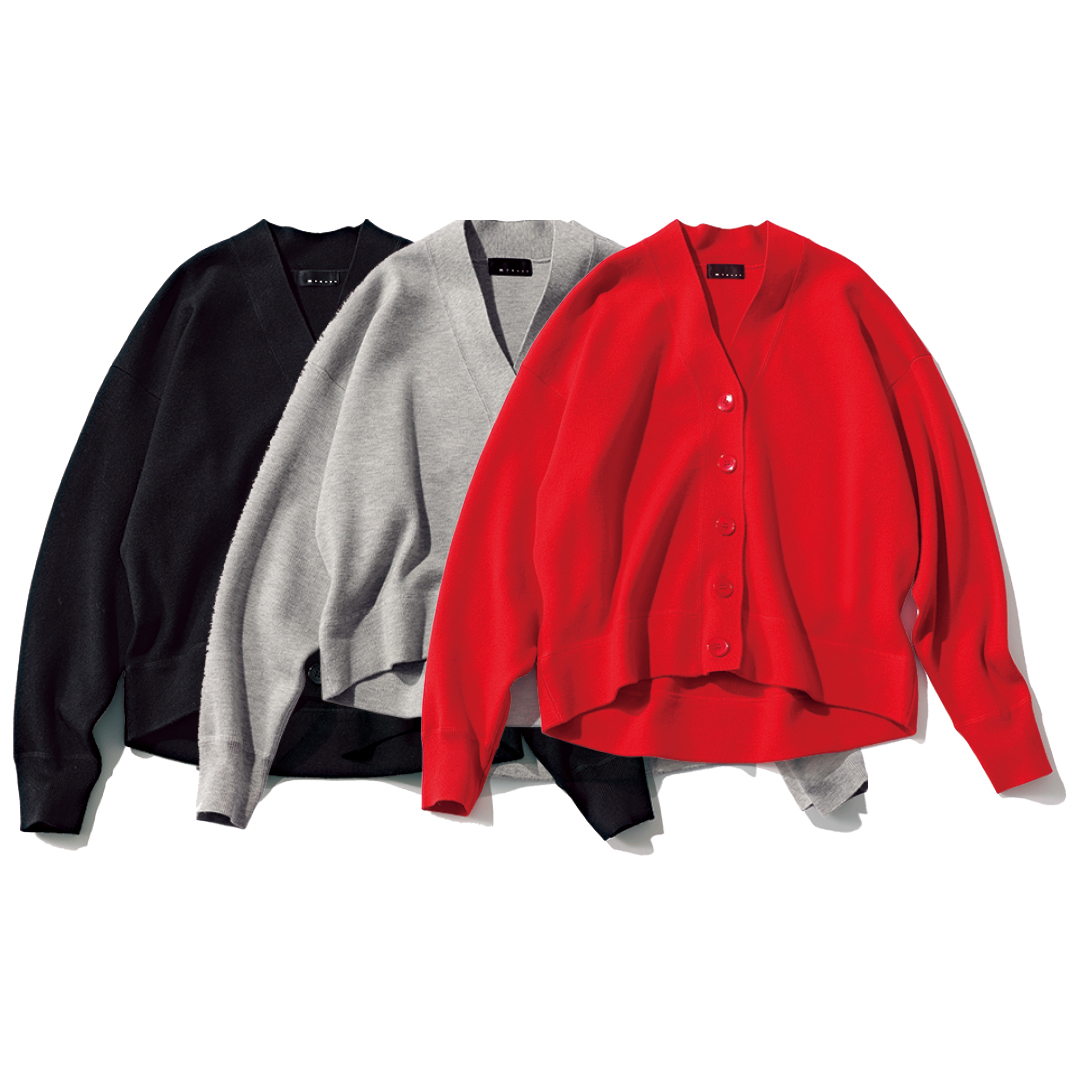 エムセブンデイズの【東原妙子さんコラボ】着丈が選べるVネックカーディガン［レギュラー］
