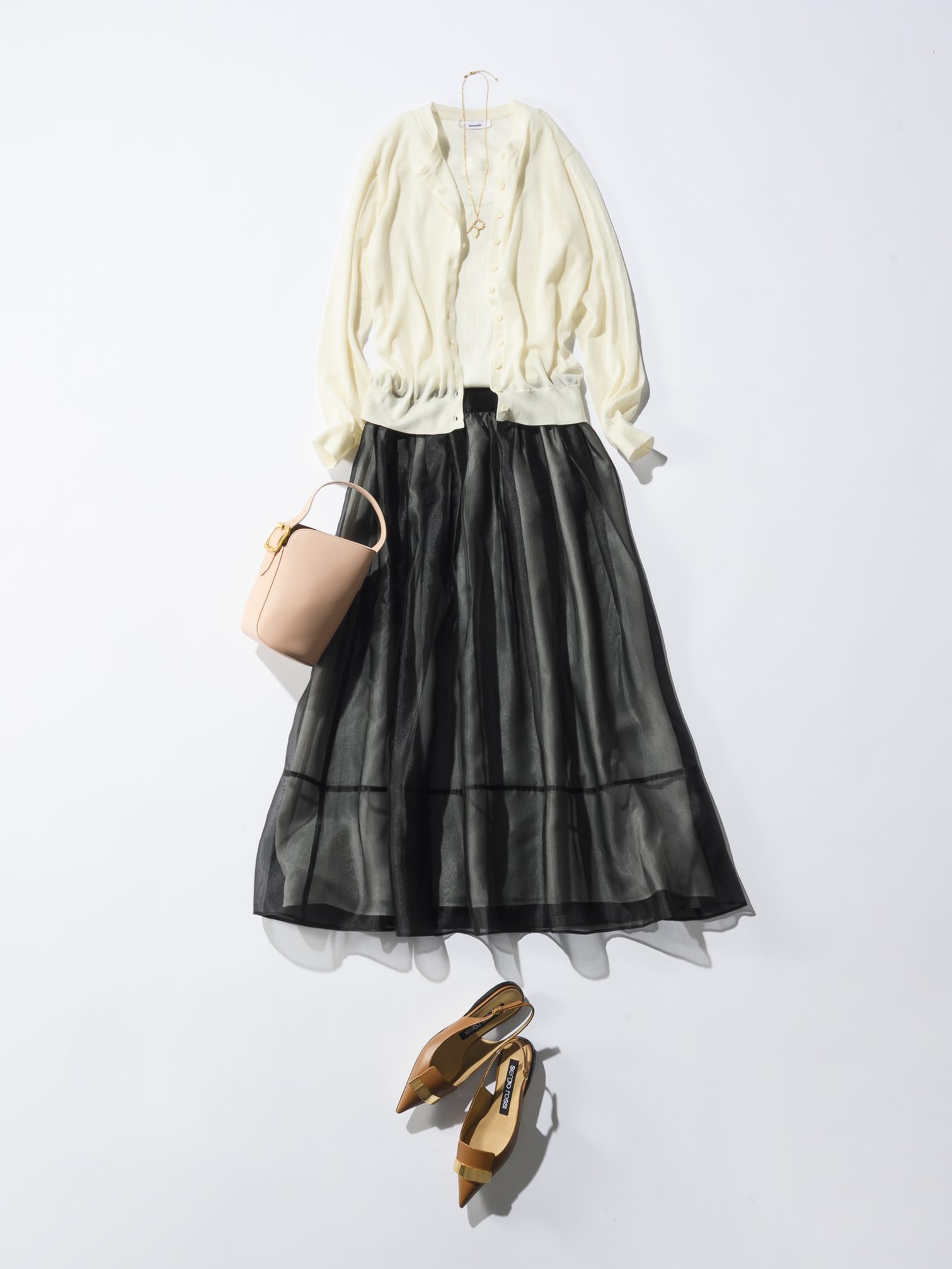 【オーガンジースカート】秋色シアーで魅せる大人の品格