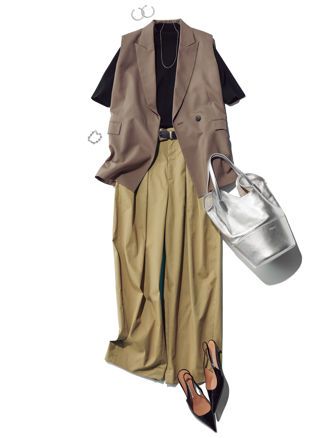 松村純子×カレンソロジーの【Marisol別注】ハイウエストツータックチノパンツコーデ3